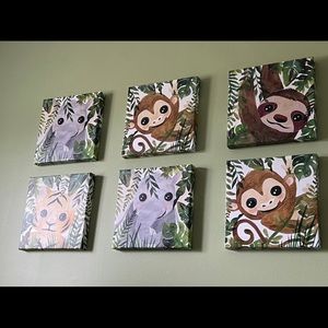 Safari animal canvas , used in nursery as decor